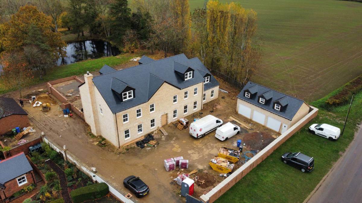 Birds eye view of luxury construction
